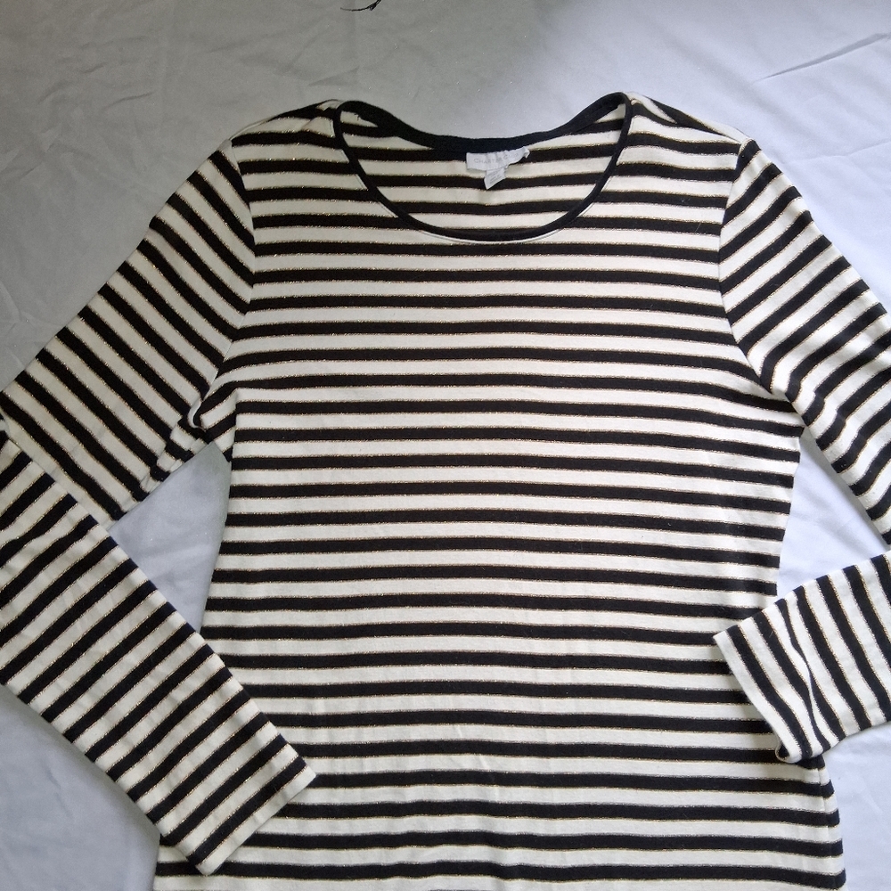 Striped Black and White Women's Top